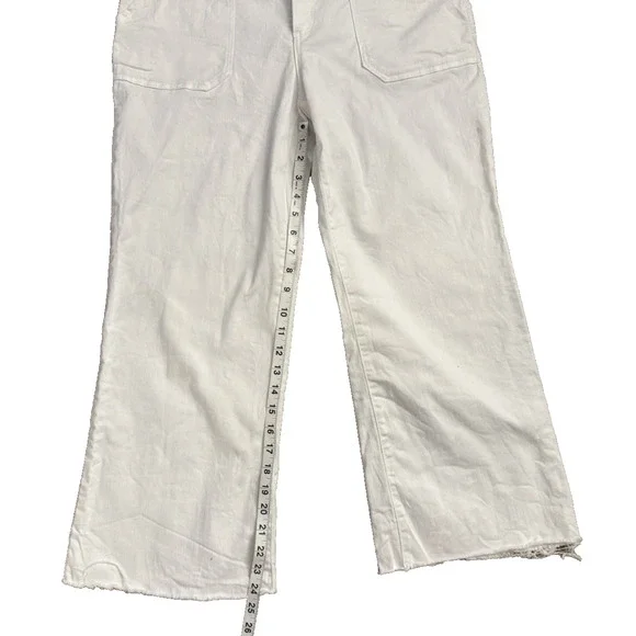 Democracy Jeans Womens Size 8 White Raw Hem Flared Ab Solution Technology - Picture 7 of 10